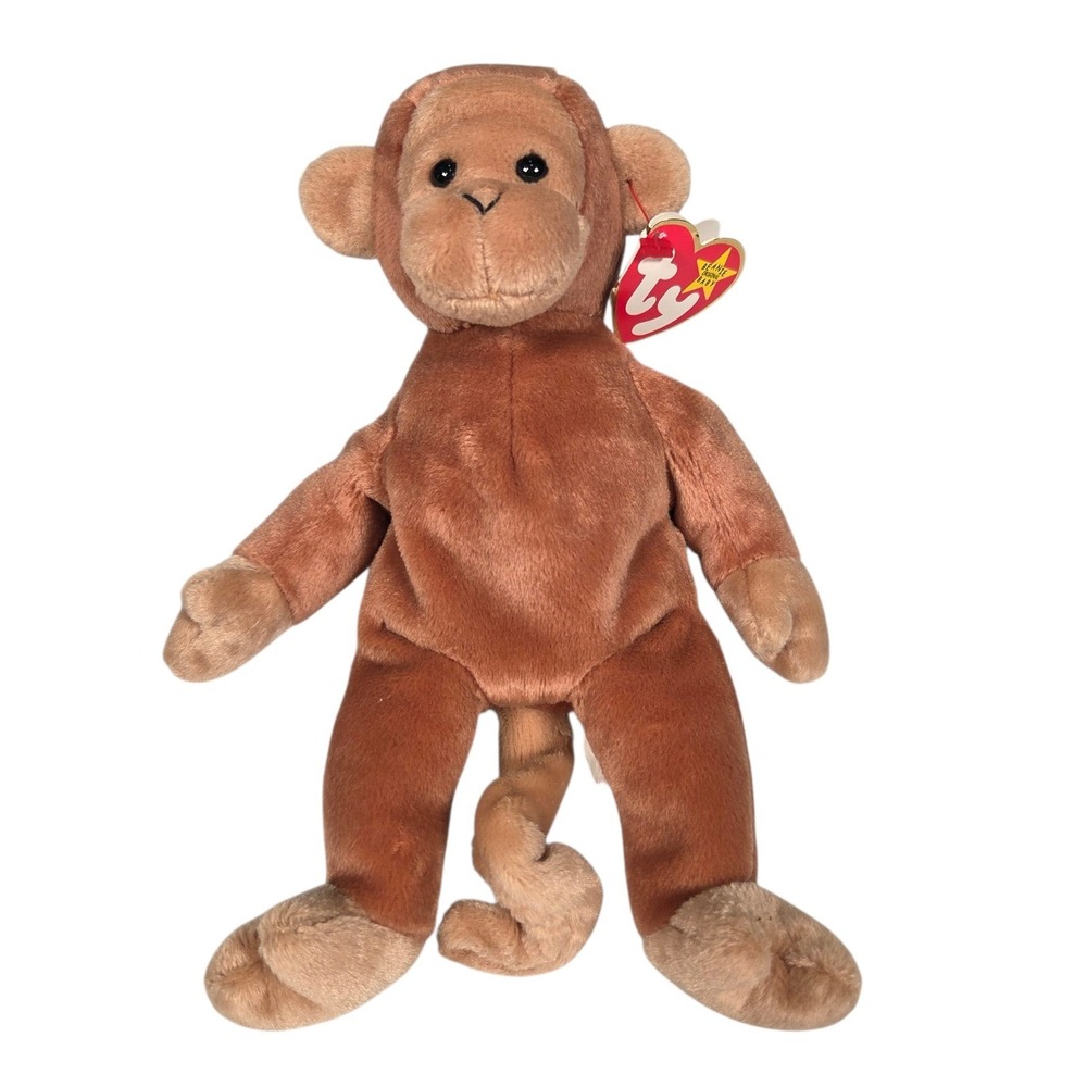 RARE Ty Beanie Baby Gen 1995 Bongo The Monkey WITH ERRORS Retired Clean